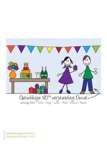 Verjaardagskaartje Oma 80 jaar